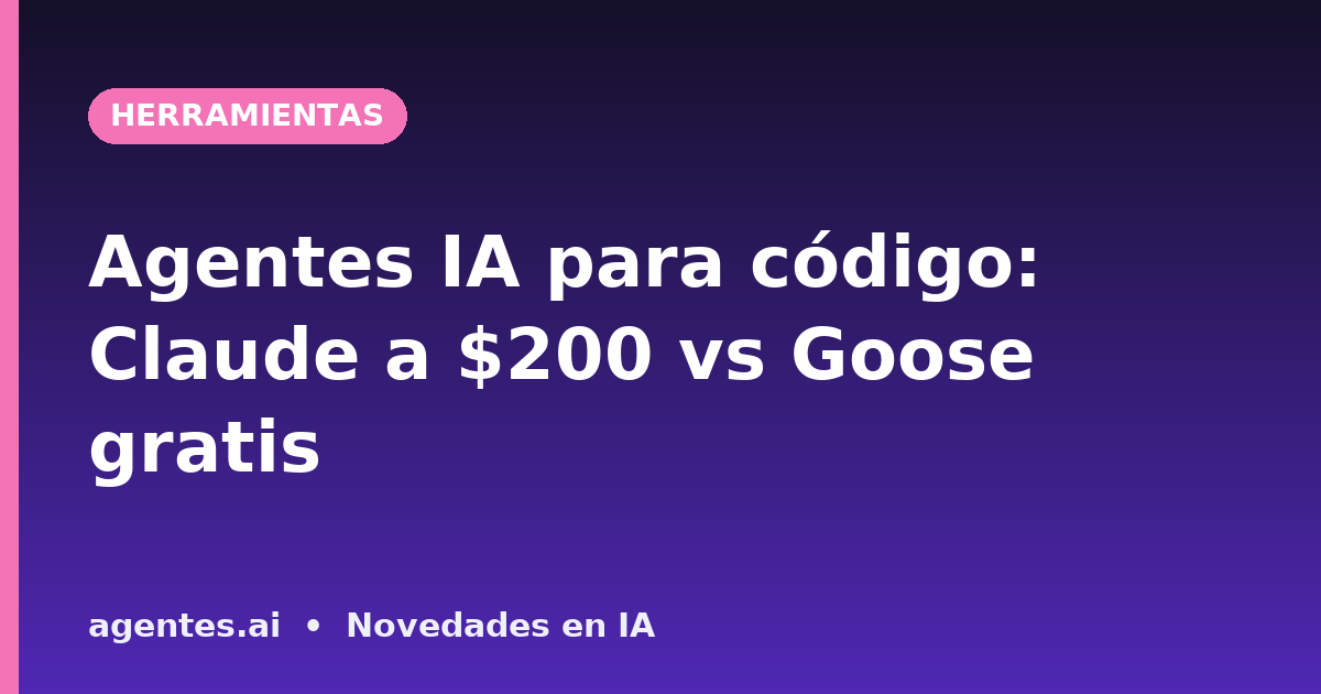 Agentes IA para código: Claude a $200 vs Goose gratis
