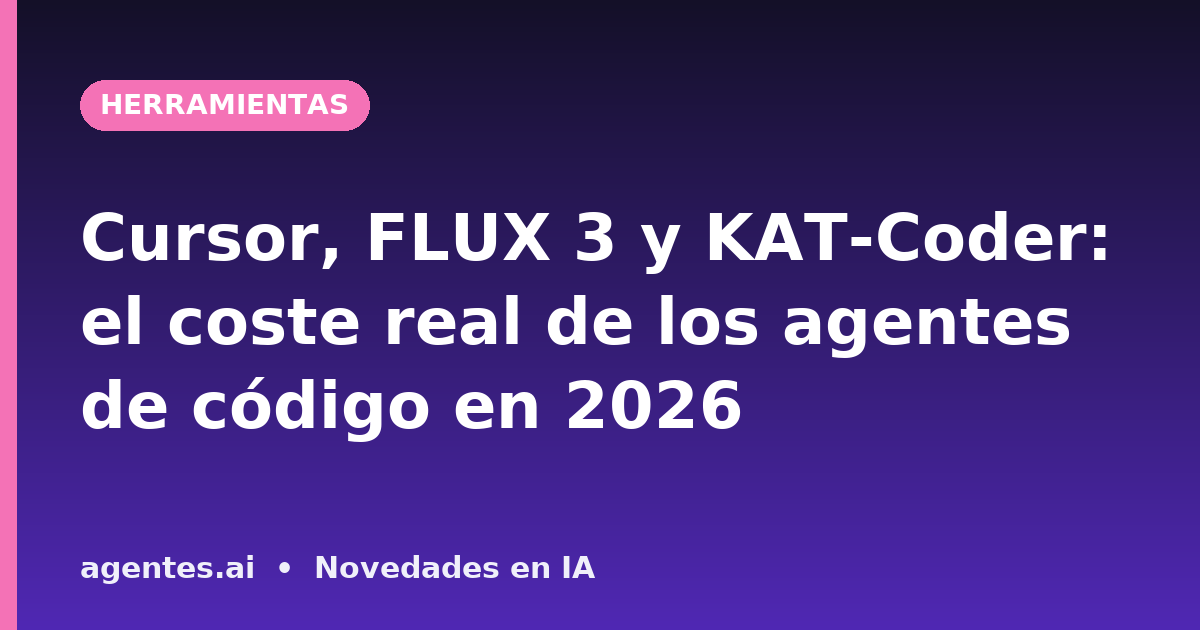 Cursor, FLUX 3 y KAT-Coder: el coste real de los agentes de código en 2026