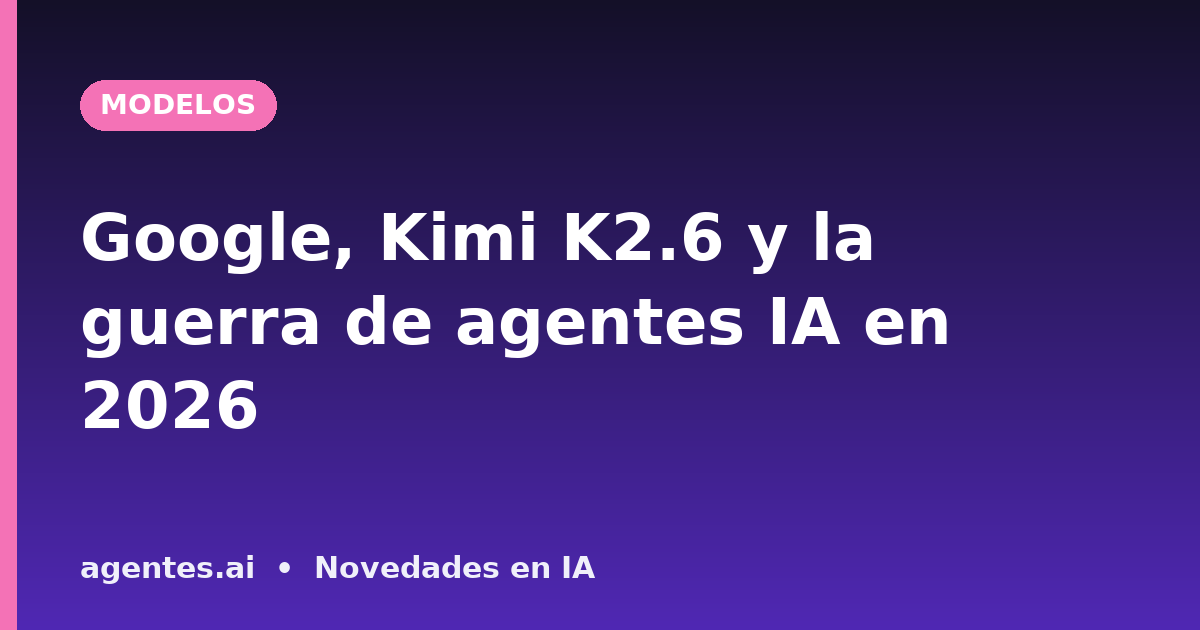 Google, Kimi K2.6 y la guerra de agentes IA en 2026