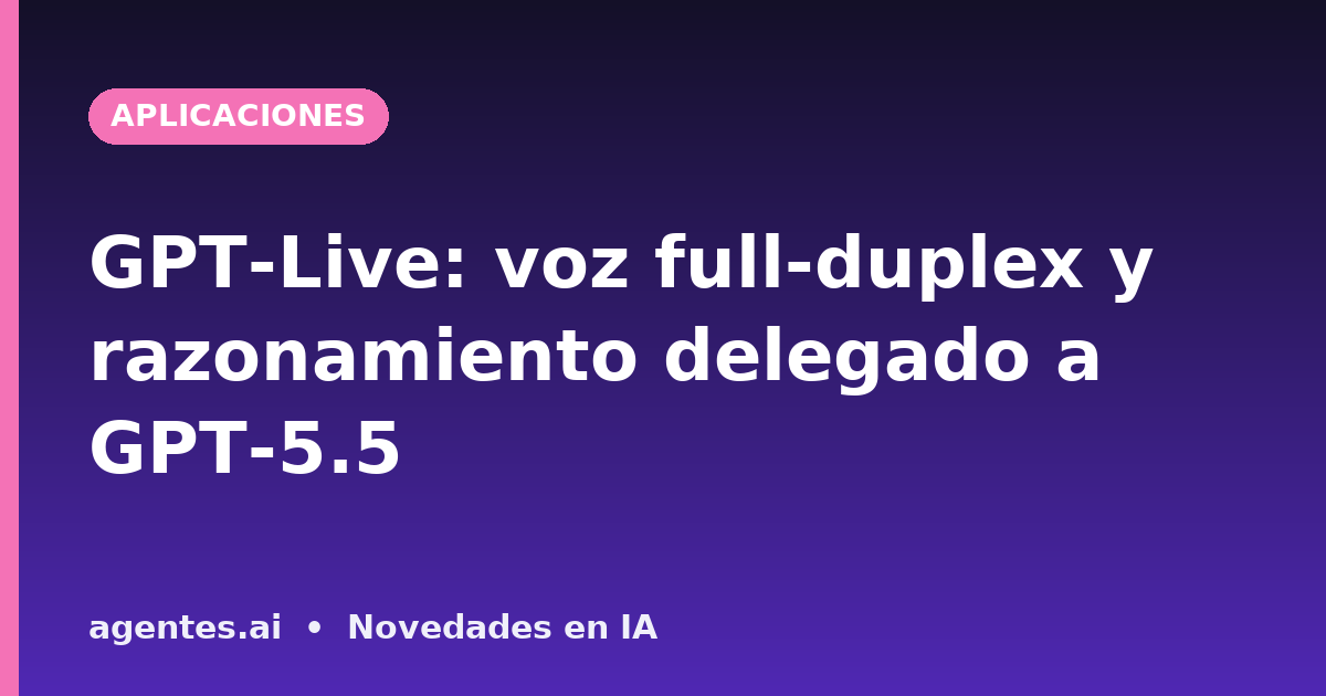 GPT-Live: voz full-duplex y razonamiento delegado a GPT-5.5