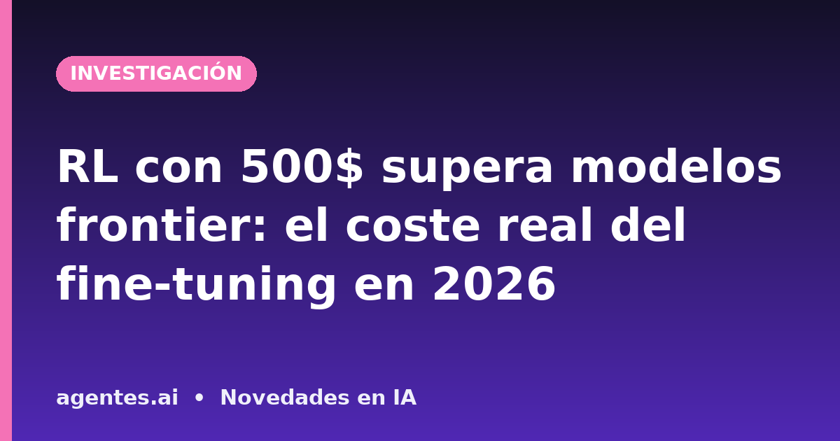 RL con 500$ supera modelos frontier: el coste real del fine-tuning en 2026